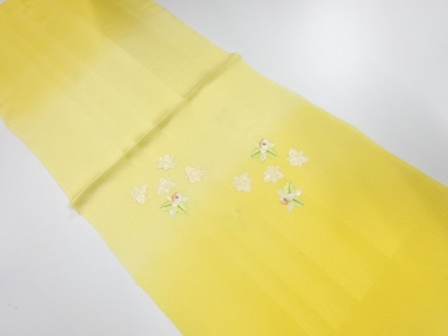 大特価品　未使用品　正絹　丹後ちりめん　刺繍　帯揚げ